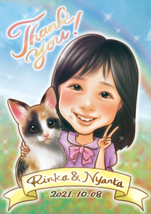 マル　ペット似顔絵