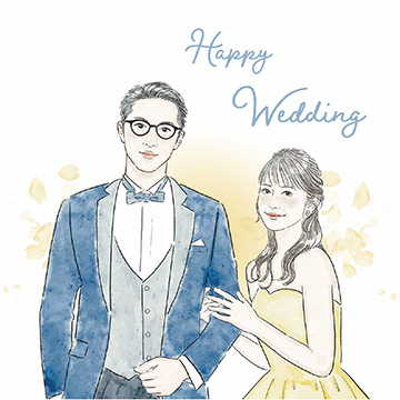 似顔絵師nananaoの結婚祝いの作品