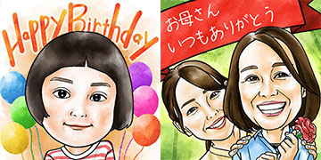 似顔絵師有働唯人の作品